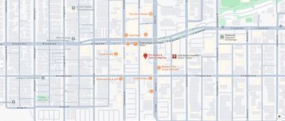 Google Maps image with location pin to YLS Bakery and Cafe in El Segundo